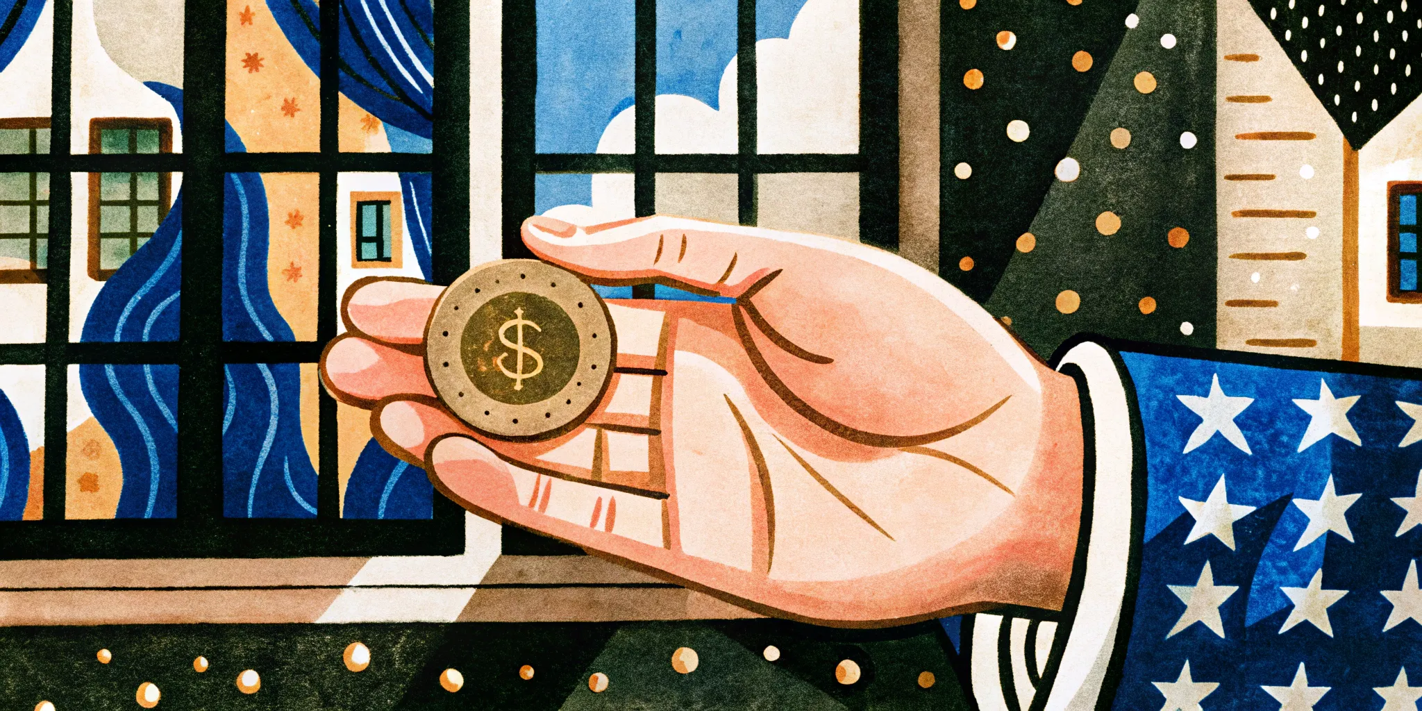 hand with a coin in it